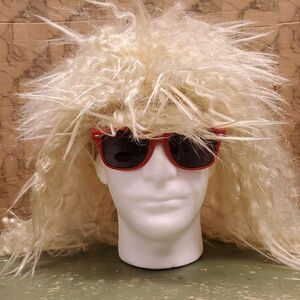 FantaLook 80S Long Curly Blonde Rocker Costume WigThick and full